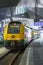 VIENNA, AUSTRIA - MAY 27: The train departs or arrives at main railway station of Vienna Wien Hauptbahnhof Austrian railways