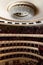 VIENNA, AUSTRIA - OCTOBER 2019: Interior of Vienna State Opera House Performance hall with visitors. Wiener Staatsoper