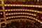 VIENNA, AUSTRIA - OCTOBER 2019: Interior of Vienna State Opera House Performance hall with visitors. Wiener Staatsoper