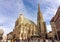 Vienna, Austria - October 2021: St. Stephen`s cathedral on Stephansplatz square