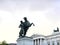 VIENNA, AUSTRIA, OCTOBER, 9, 2017 shot of the horse tamer statue parliament building in vienna