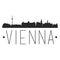 Vienna, Austria. The Skyline in Silhouette of City. Black Design Vector. The Famous and Tourist Monuments. The Buildings Tour in L