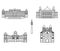 Vienna black silhouette city skyline buildings vector icon