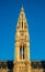 Vienna City Hall clock tower at morning sunlit, Austria