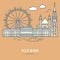 Vienna city landmarks vector illustration