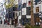 Vienna Hundertwasser Museum, beautiful colorful house with unusual walls and windows, Vienna