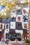 Vienna Hundertwasser Museum, beautiful colorful house with unusual walls and windows, Vienna