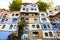 VIENNA - OCTOBER 13 2012: Hundertwasser Haus on OCTOBER 13 2012 in Vienna. The iconic building by famous architect is one of