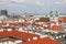 Vienna`s skyline dominated by Jesuit Church and Prater seen from the roof of St. Stephen`s Cathedral, Vienna, Austria