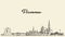 Vienna skyline Austria vector drawn sketch