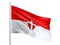 Vienna state of Austria flag waving on white background, close up, isolated. 3D render