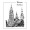 Vienna symbol Vector hand drawn sketch illustration. Rathaus,