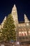 Vienna - townhall by christmas market in the night