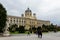 Vienna, Vienna State/Austria - April 5 2018: The big building of the Museum of Natural History and the a part of the park in front