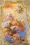 Vienna - Virgin Mary in heaven. Fresco over presbytery on the ceiling of baroque st. Annes church by Daniel Gran