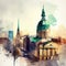 Vienna in watercolor style by Generative AI