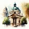 Vienna in watercolor style by Generative AI