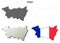Vienne, Poitou-Charentes outline map set