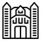 Viennese cathedral icon outline vector. Architectural marvel edifice
