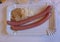 Viennese cusine, hot dogs served with mustard and horseradish, Vienna, Austria