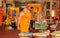 Vientiane/Laos: Monks in the Monastry at the holy stupa That Luang.