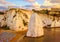 Vieste - Gargano - Apulia - Italy - The Pizzomunno skerry during low tide sunset