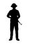 Vietcong soldier with rifle gun in Vietnam war silhouette vector