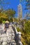 VIETNAM - 16 january 2020: Linh Phong tower on top of Ba Na Nui Chua, Ba Na Mountain