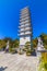 VIETNAM - 16 january 2020: Linh Phong tower on top of Ba Na Nui Chua, Ba Na Mountain