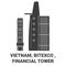 Vietnam, Bitexco , Financial Tower travel landmark vector illustration