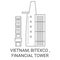 Vietnam, Bitexco , Financial Tower travel landmark vector illustration