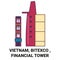 Vietnam, Bitexco , Financial Tower travel landmark vector illustration