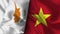 Vietnam and Cyprus Realistic Flag â€“ Fabric Texture Illustration