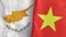 Vietnam and Cyprus two flags textile cloth 3D rendering