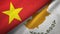 Vietnam and Cyprus two flags textile cloth, fabric texture