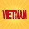 Vietnam flag text with sunburst illustration