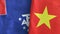 Vietnam and French Southern and Antarctic Lands two flags cloth 3D rendering