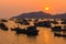 Vietnam Landscape : Beautiful Sunset in the Fishing harbour