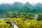 Vietnam landscape: Rice fields with a river in the valley of TAY ethnic minority people-Bac Son-Lang Son-Viet Nam