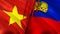 Vietnam and Liechtenstein flags. 3D Waving flag design. Vietnam Liechtenstein flag, picture, wallpaper. Vietnam vs Liechtenstein