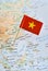 Vietnam map and flag pin