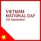 vietnam national day. greeting poster