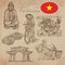 Vietnam. Pictures of Life. Vector pack. Hand drawings.