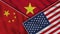 Vietnam United States of America China Flags Together Fabric Texture Effect Illustrations