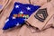 Vietnam Vet Marine Gunnery Sergeant Uniform With American Flag & Service Ribbons