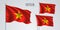 Vietnam waving flag set of vector illustration
