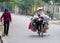 Vietnam woman riding bicycle