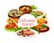 Vietnamese asian cuisine rice, meat, fish dishes