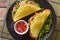 Vietnamese Banh Xeo crepes with pork, shrimp and bean sprouts an
