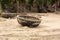 Vietnamese basket Boat Thung Chai in the sand